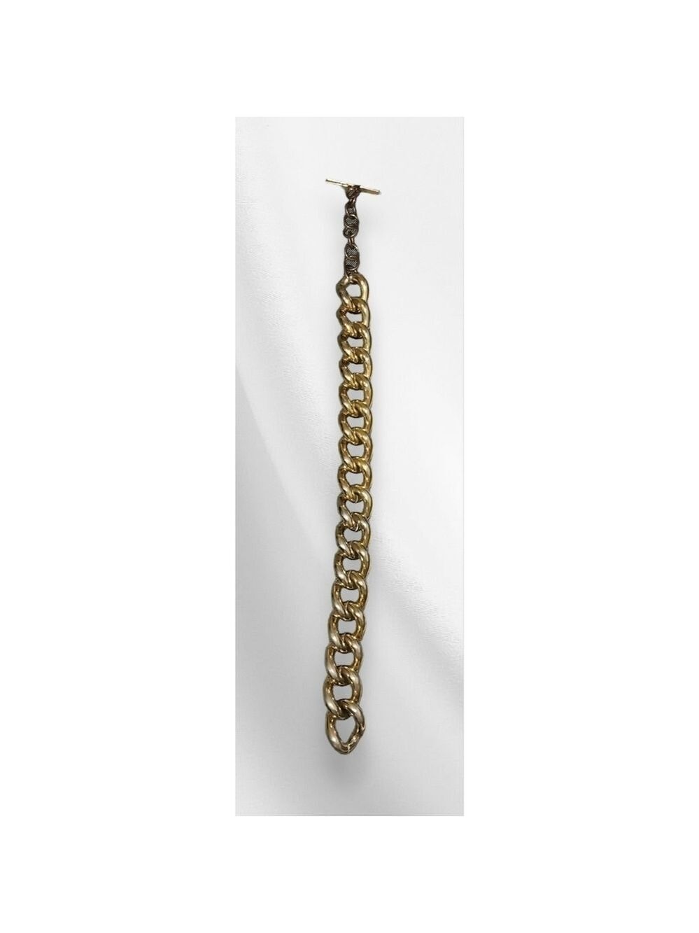 L'OFFICIEL CHUNKY GOLDTONE CHAINLINK CHOKER NECKLACE VINTAGE 1980'S - Picture 3 of 7